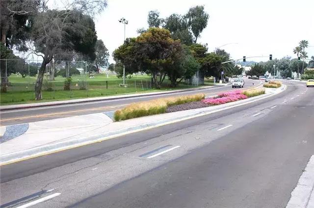 【道路建?！康缆肪G化帶設計
