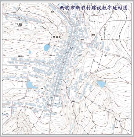 陜西測繪局為西安市新農(nóng)村建設(shè)制作的數(shù)字線劃地圖