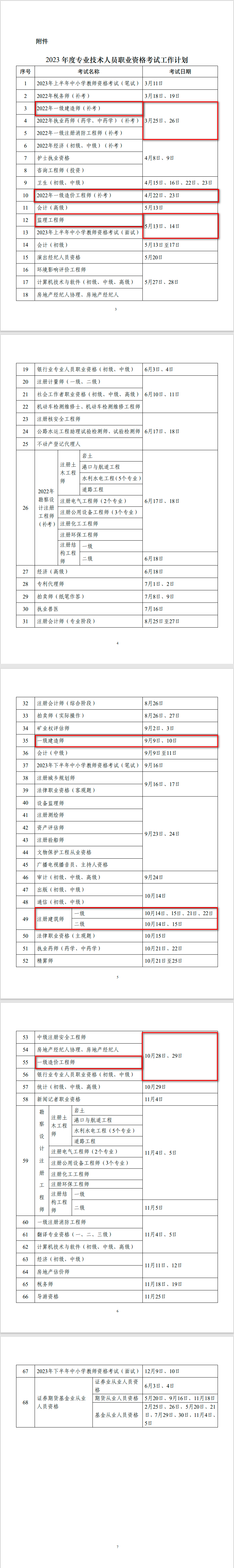 一建補(bǔ)考表